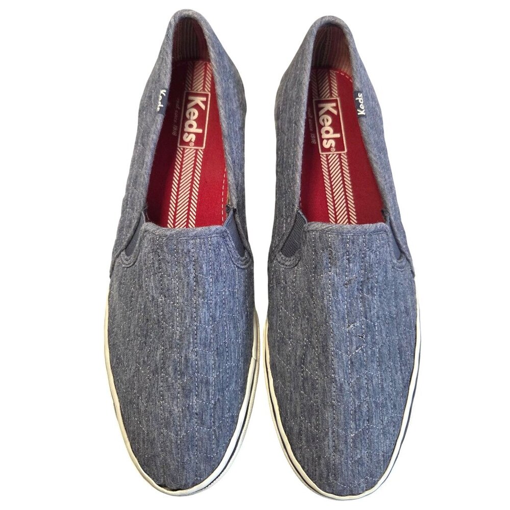 Keds Women's Double Decker Gray Quilted Slip-On Sneakers Size 10